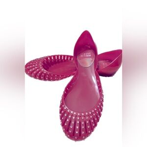 Stuart Weitzman Jealous Jelly d'Orsay Swarovski Crystal Ballerina Flat Pink (7)